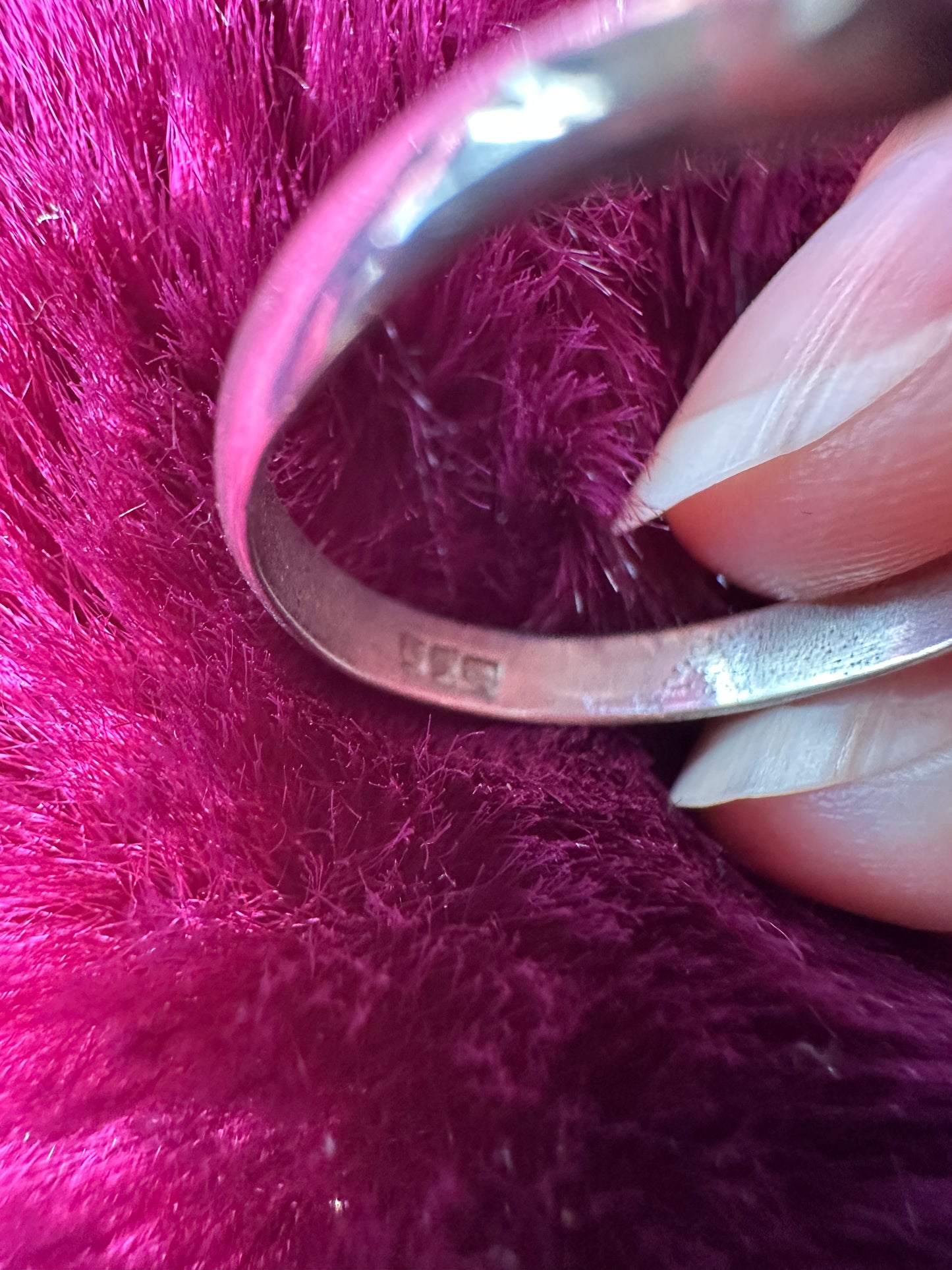 Cream Agate Coffin Ring SZ 7