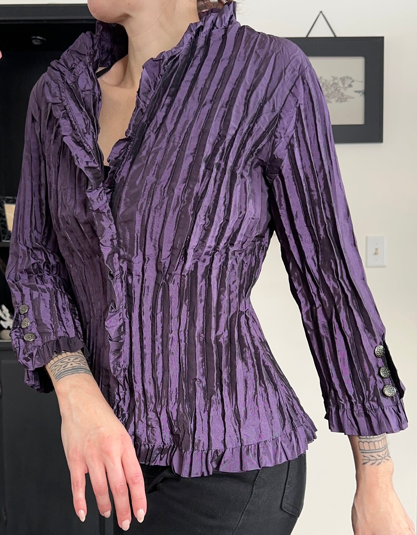 Vintage 90s Crinkled Top M