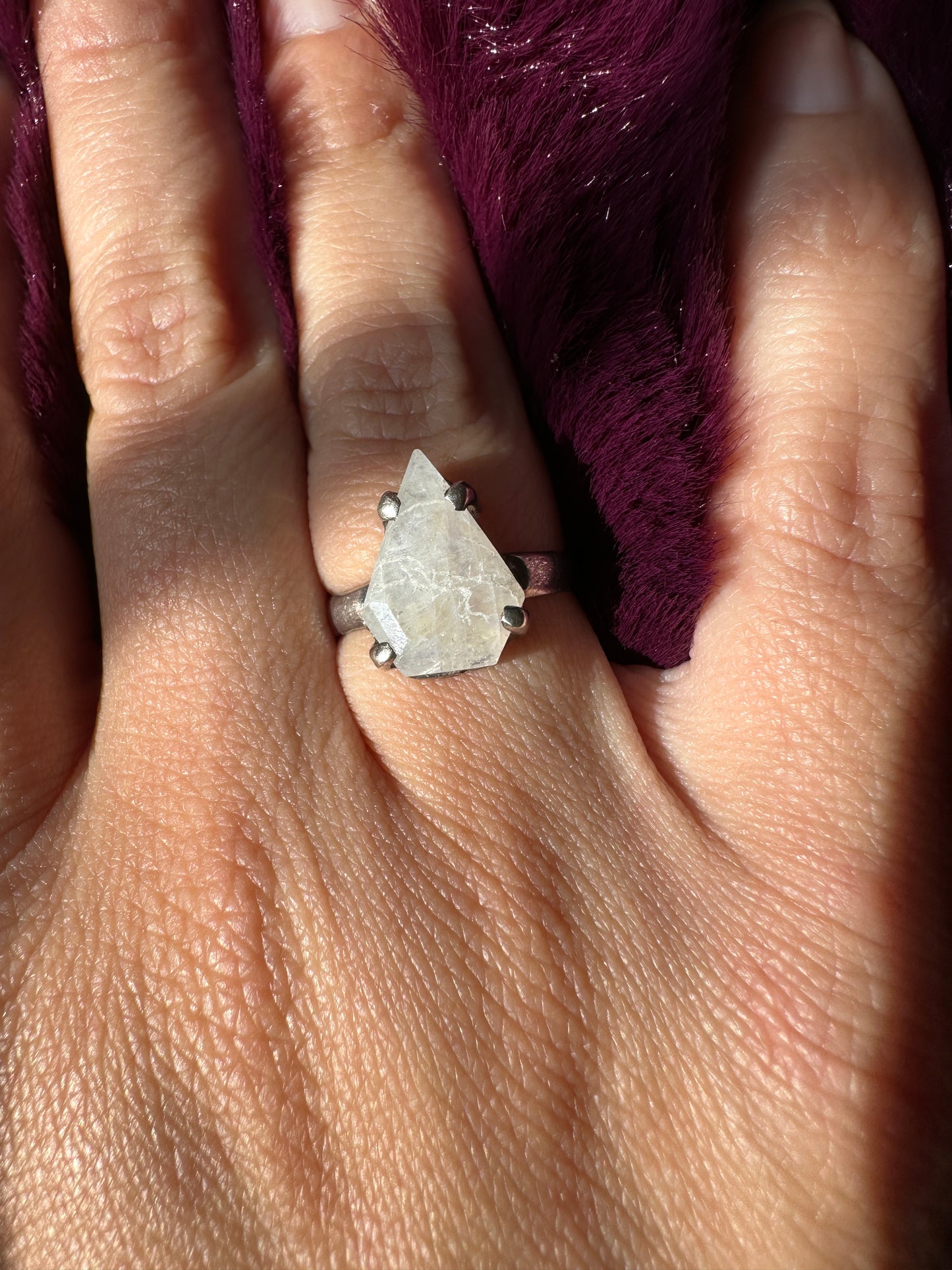 Moonstone Coffin Ring SZ 5