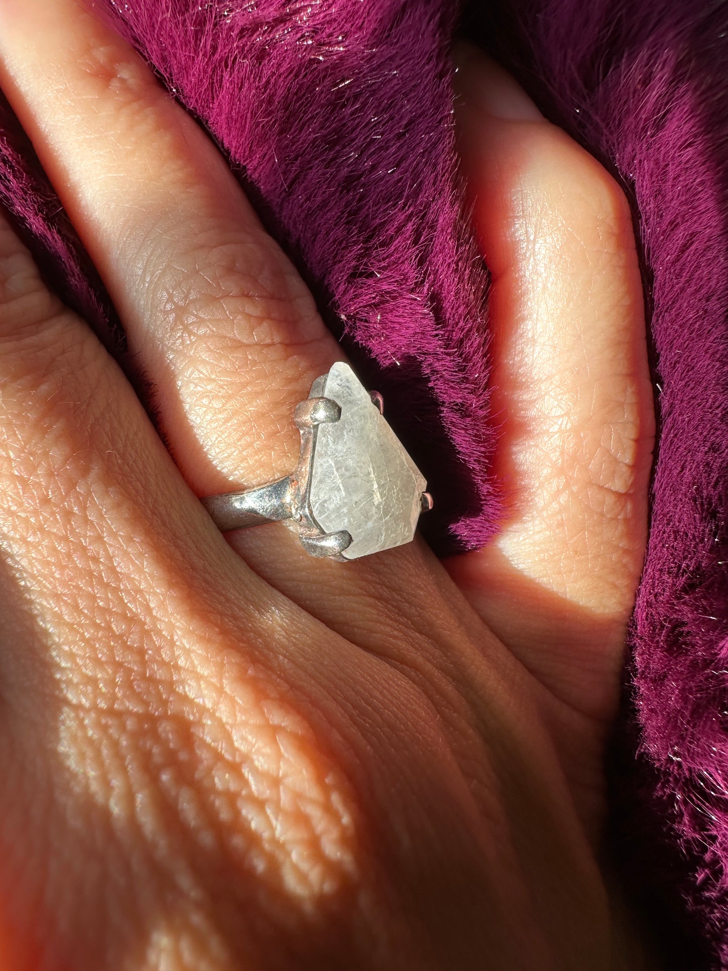 Moonstone Coffin Ring SZ 5