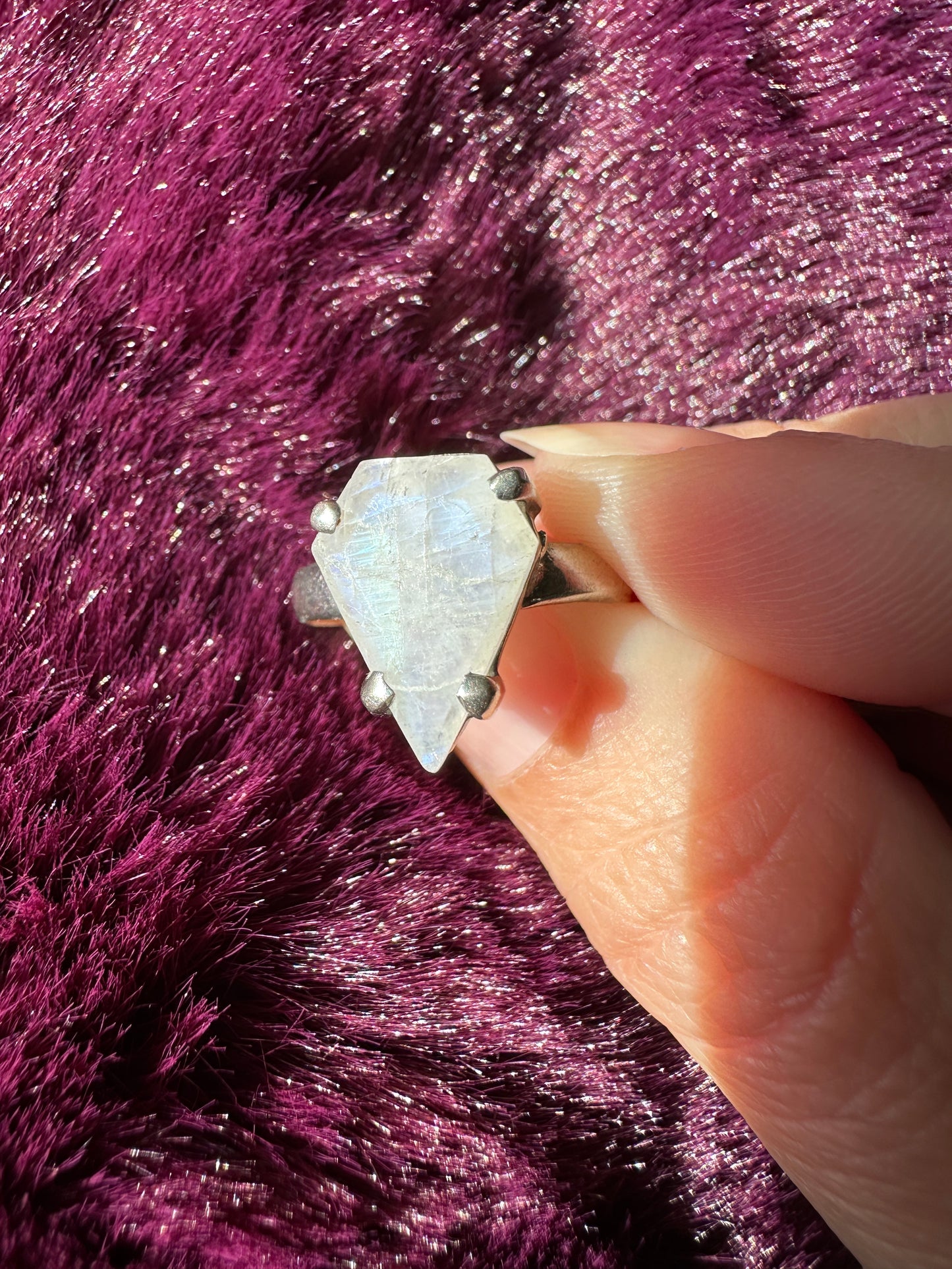 Moonstone Coffin Ring SZ 5