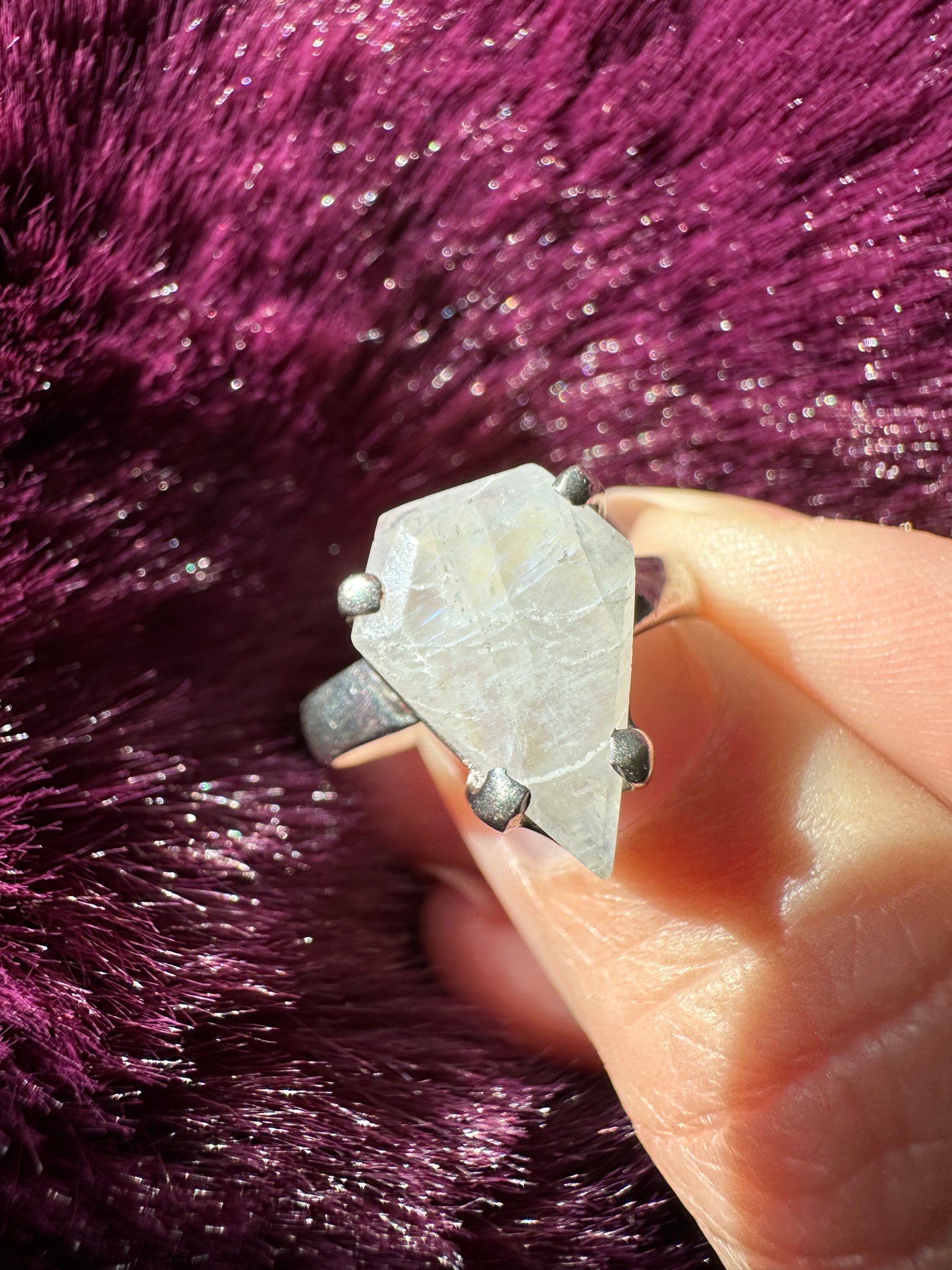 Moonstone Coffin Ring SZ 5