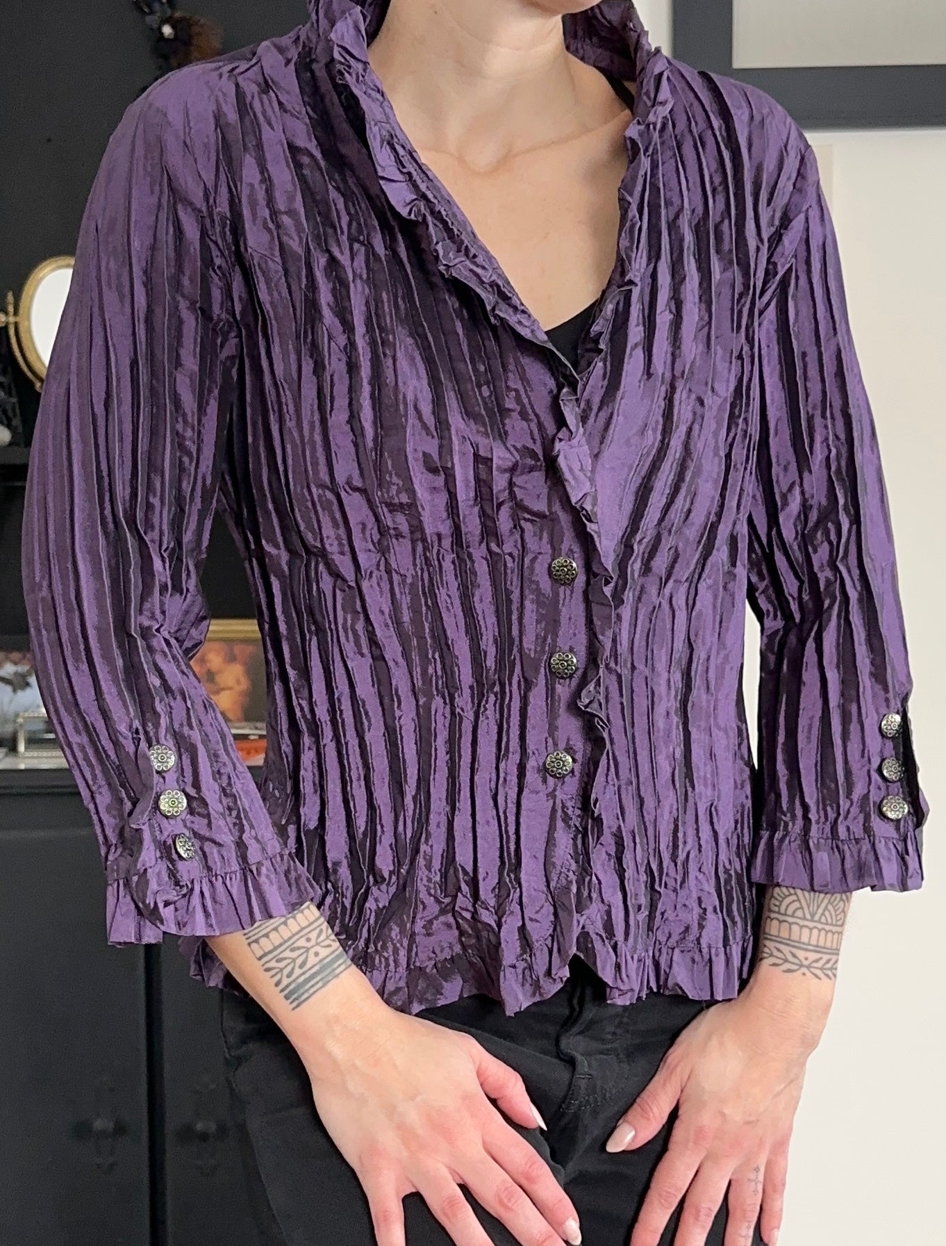 Vintage 90s Crinkled Top M