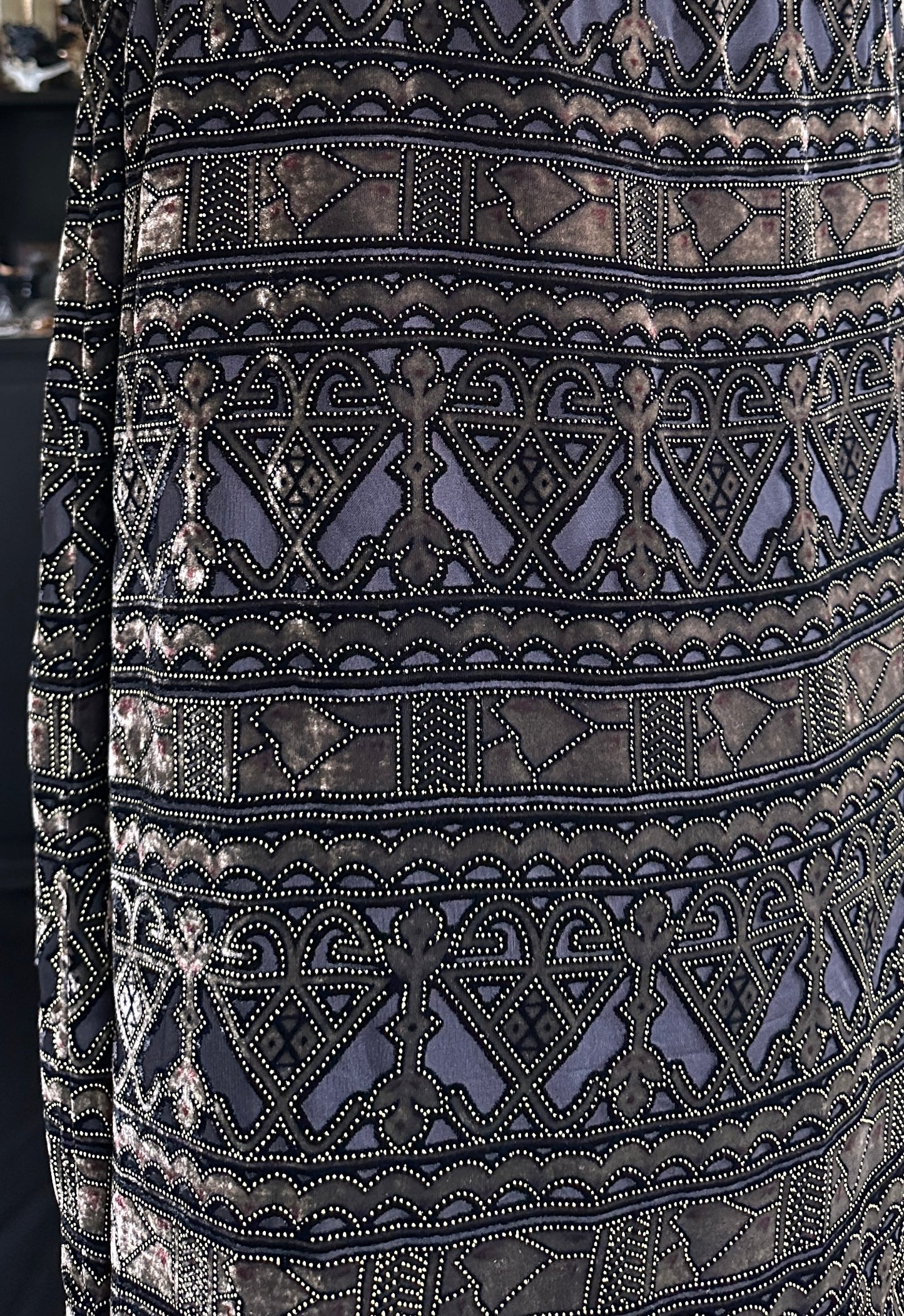 Silk Burnout Velvet Maxi Skirt 1X-2X