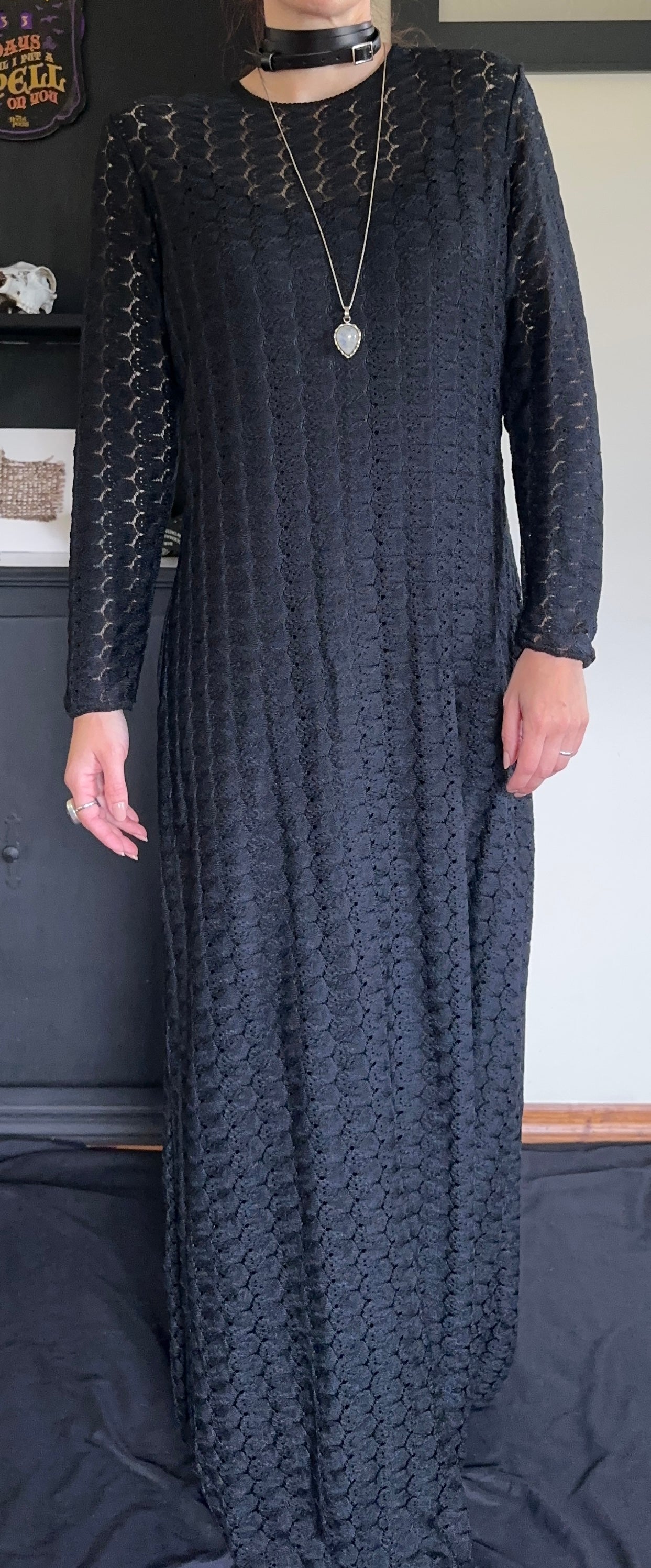 70s Vintage Crochet Maxi Dress