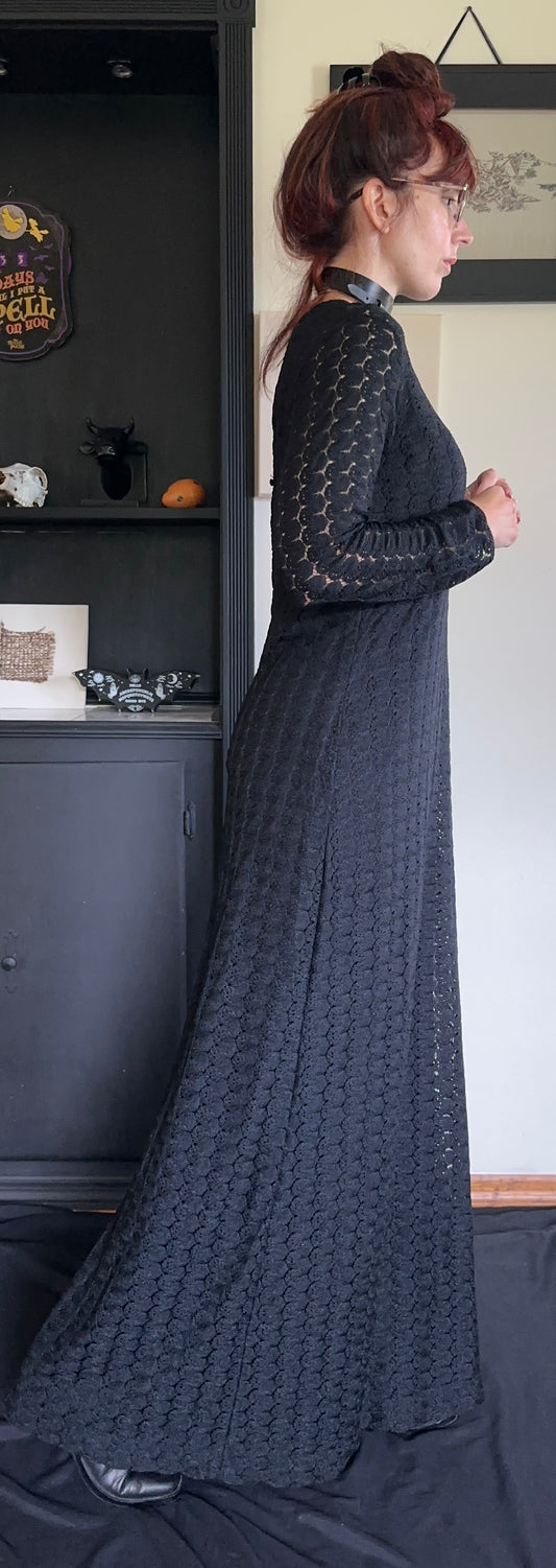 70s Vintage Crochet Maxi Dress