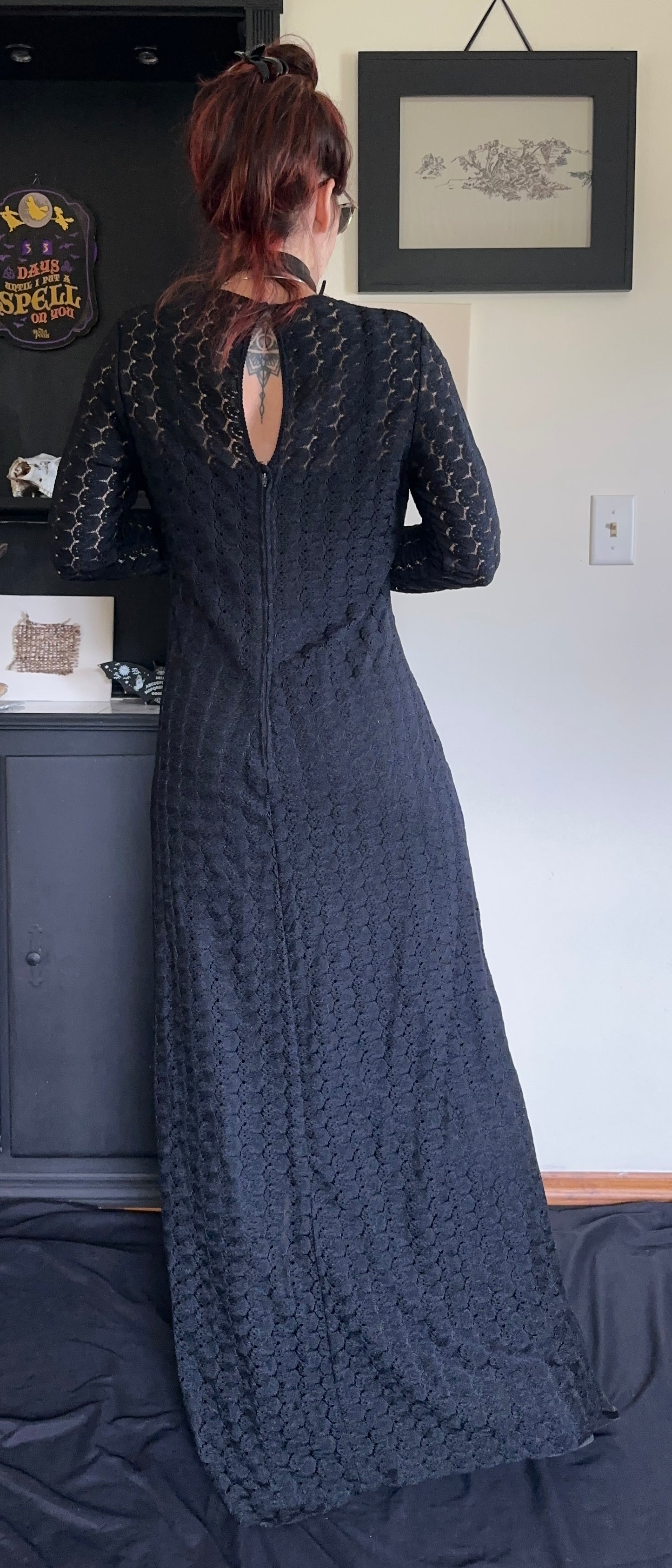 70s Vintage Crochet Maxi Dress