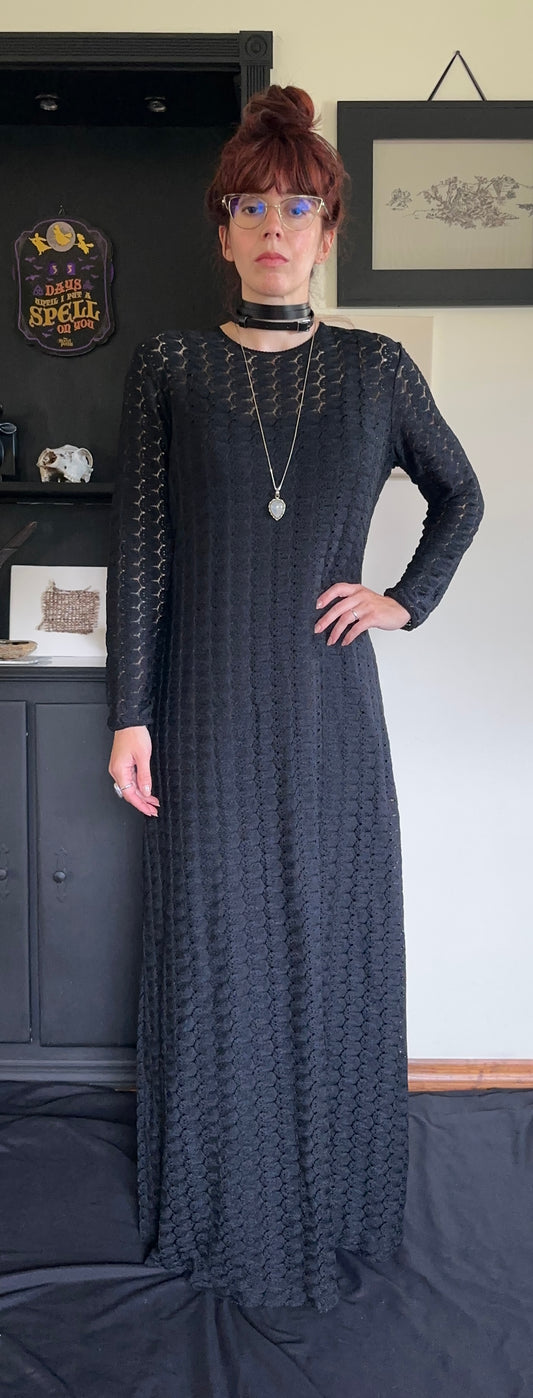 70s Vintage Crochet Maxi Dress