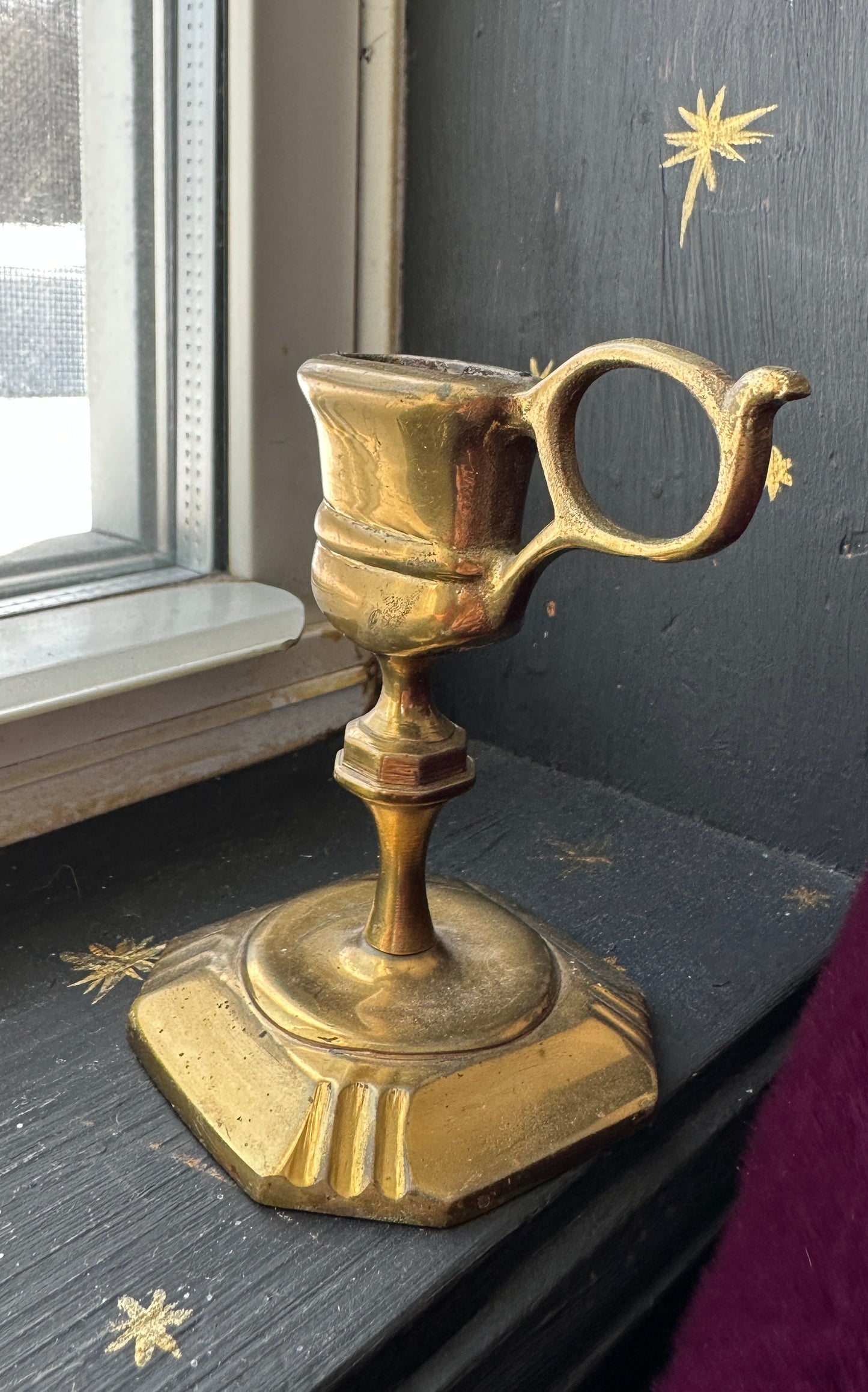 Antique Brass Candle Snuffer/Candle Scissors Holder