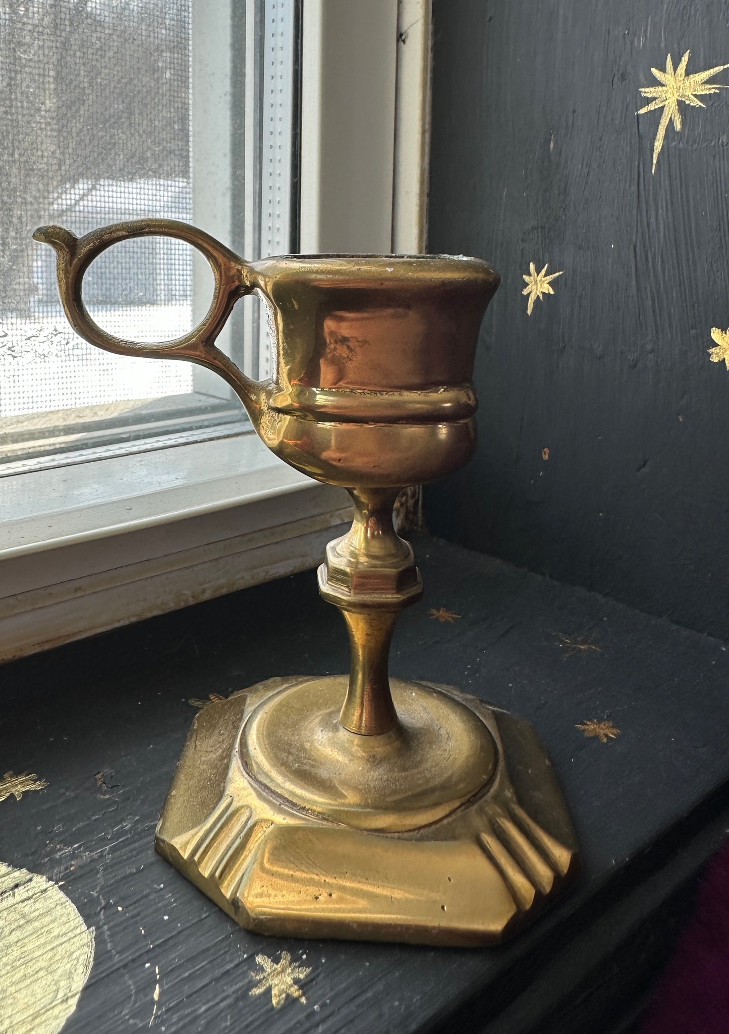 Antique Brass Candle Snuffer/Candle Scissors Holder