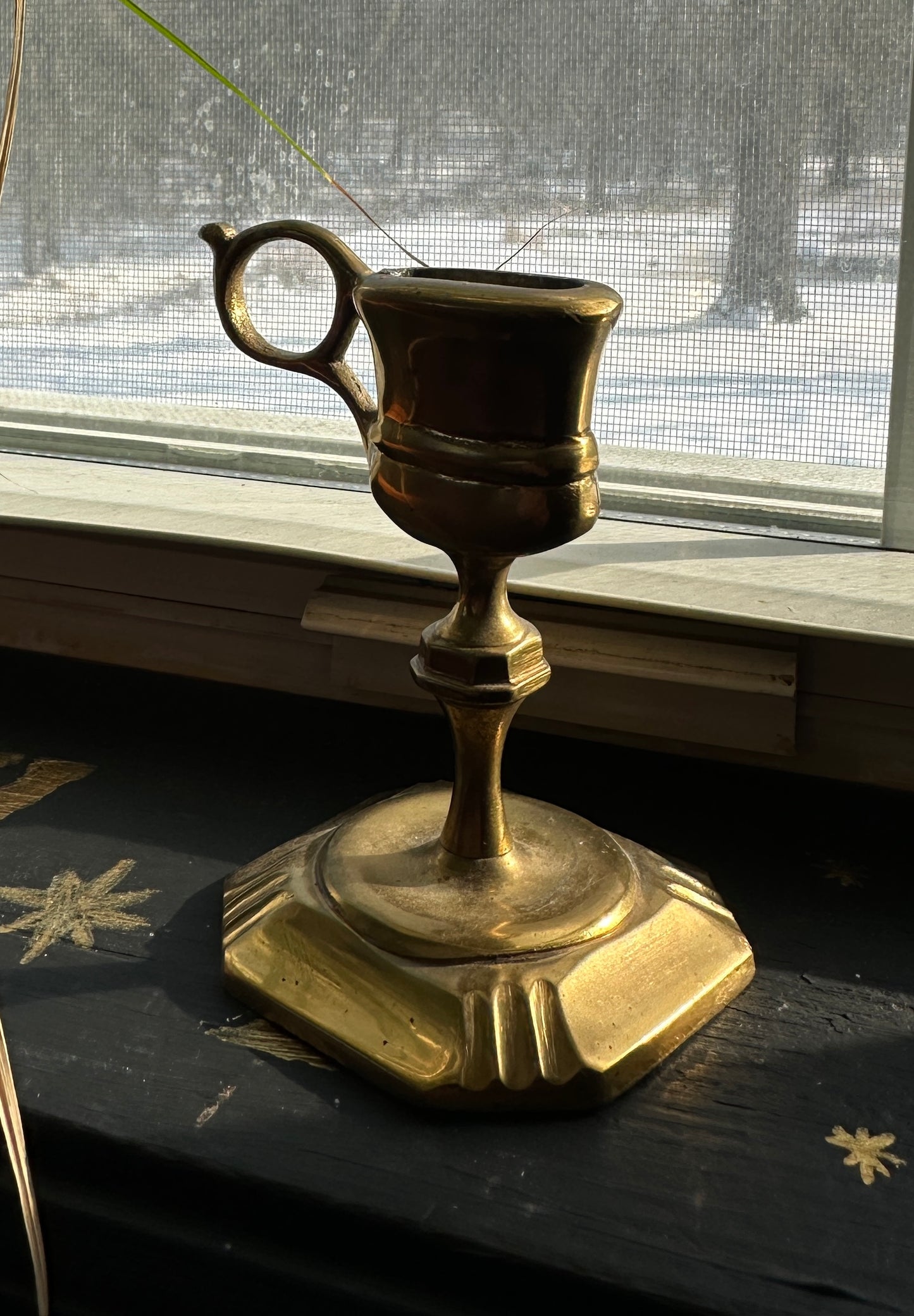 Antique Brass Candle Snuffer/Candle Scissors Holder