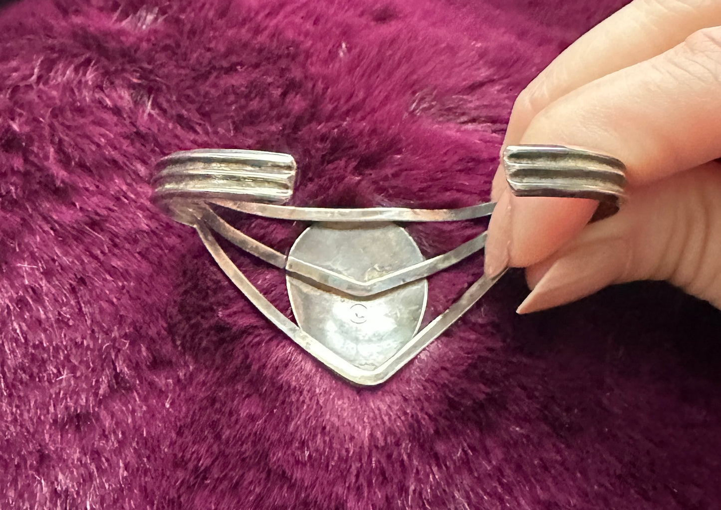 Vintage Silver & Onyx Cuff Bracelet