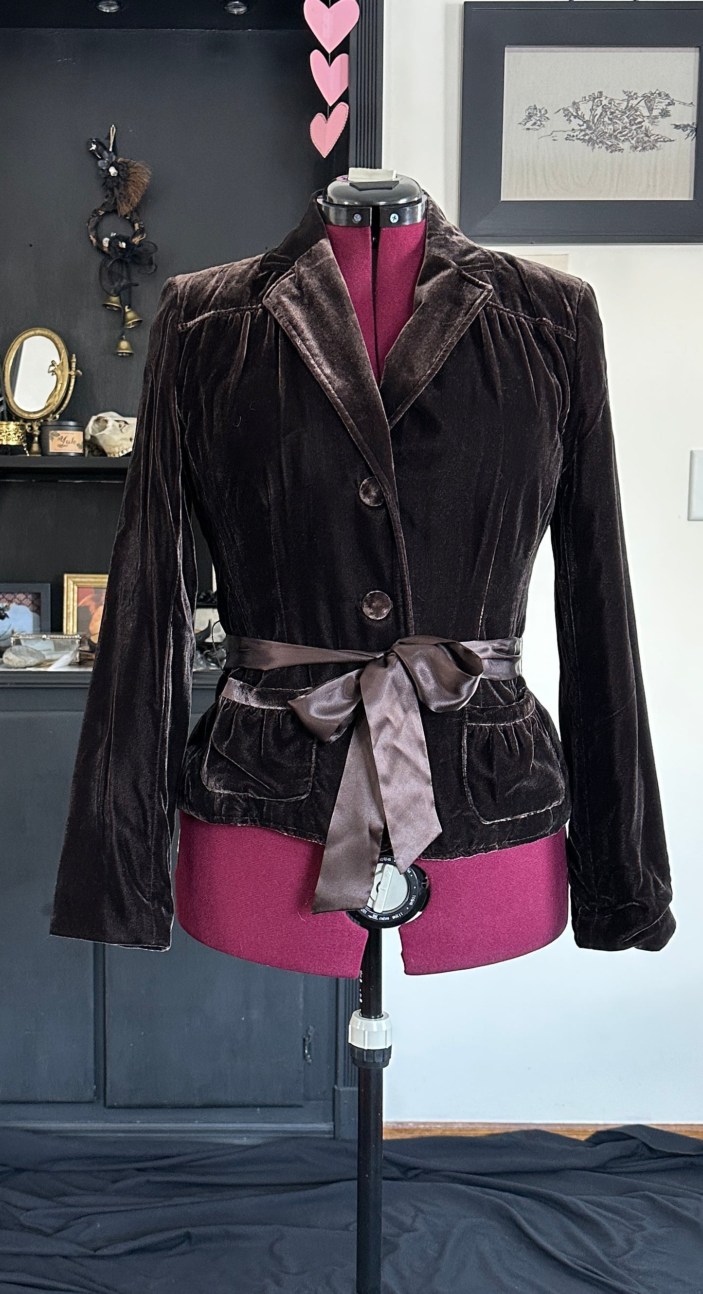 Brown Velvet Blazer SZ 12
