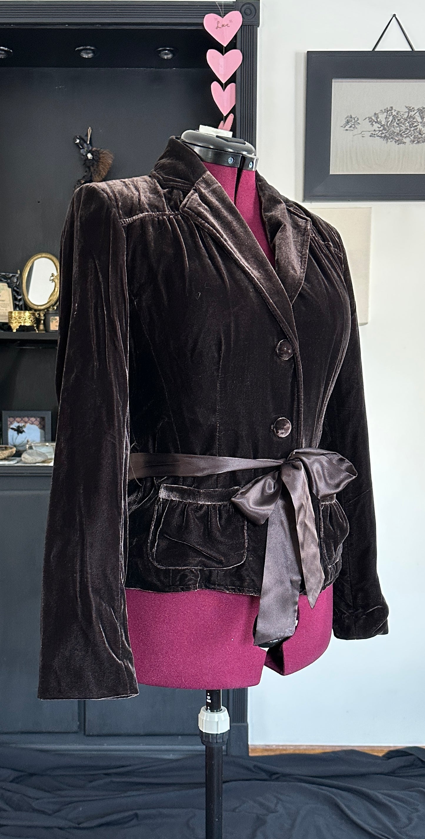 Brown Velvet Blazer SZ 12