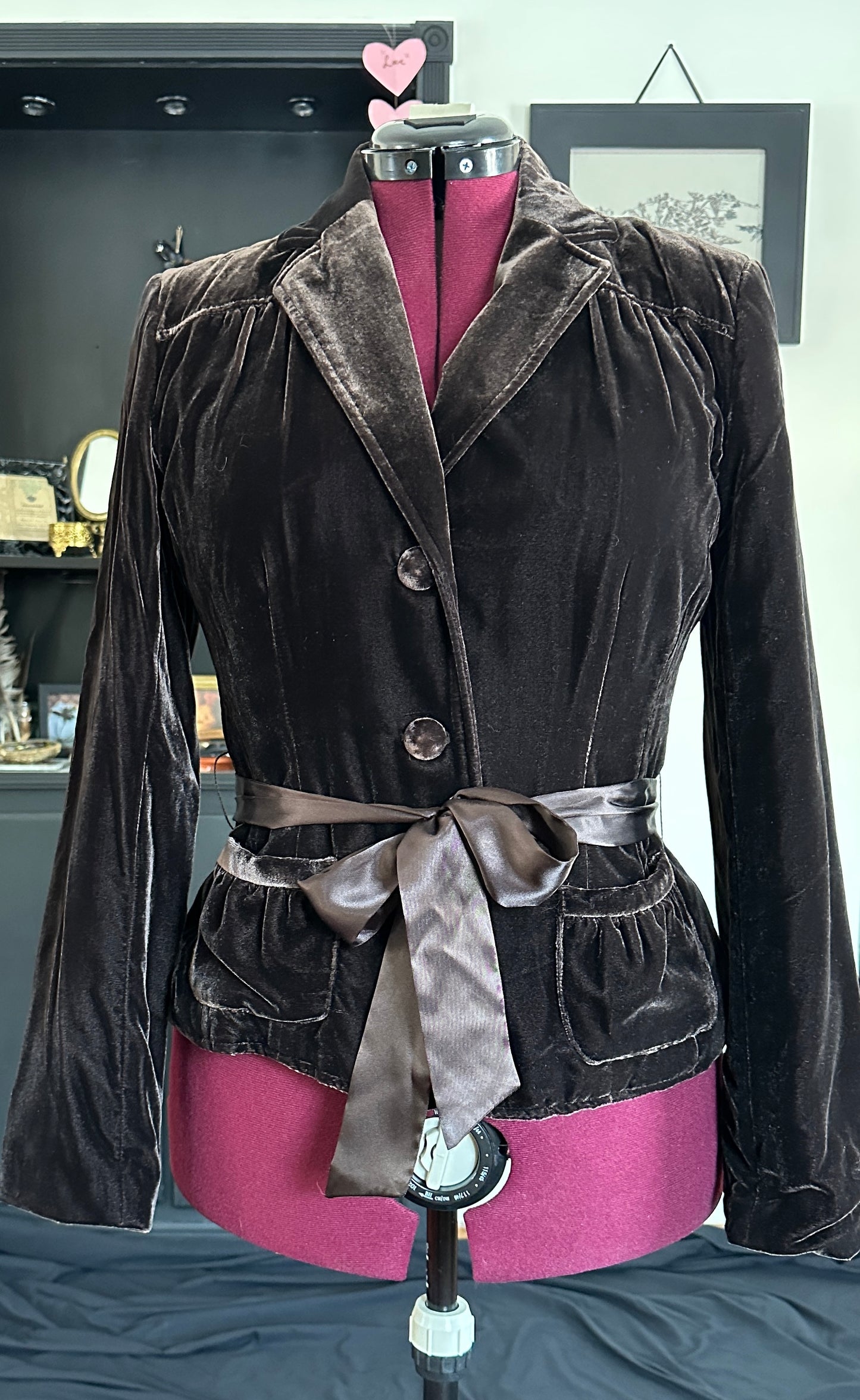Brown Velvet Blazer SZ 12