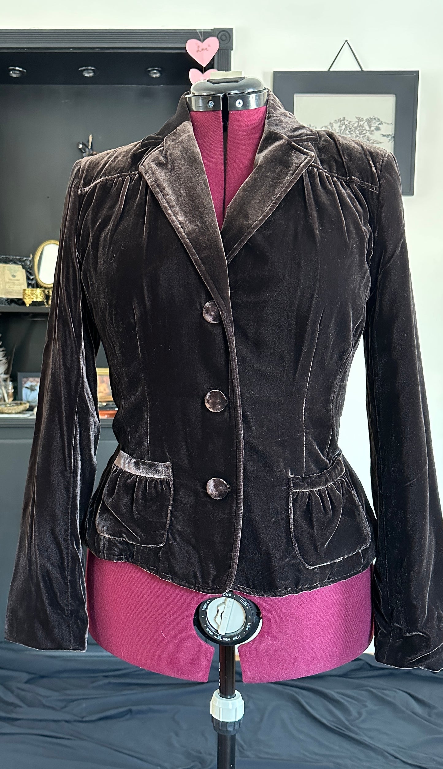 Brown Velvet Blazer SZ 12