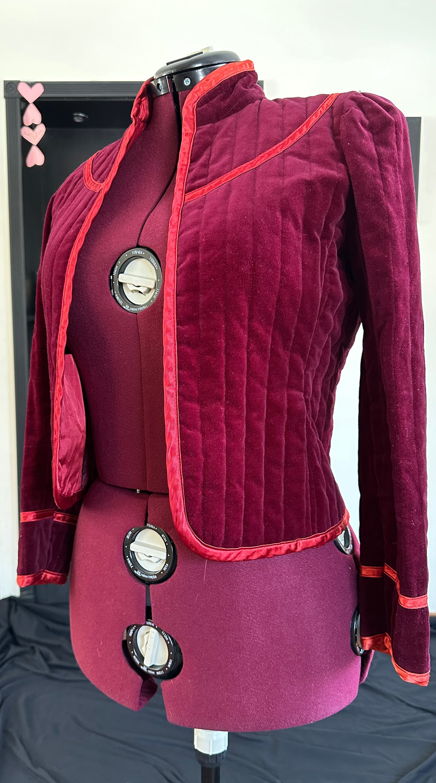 70s Velvet Quilted Jacket XS - S