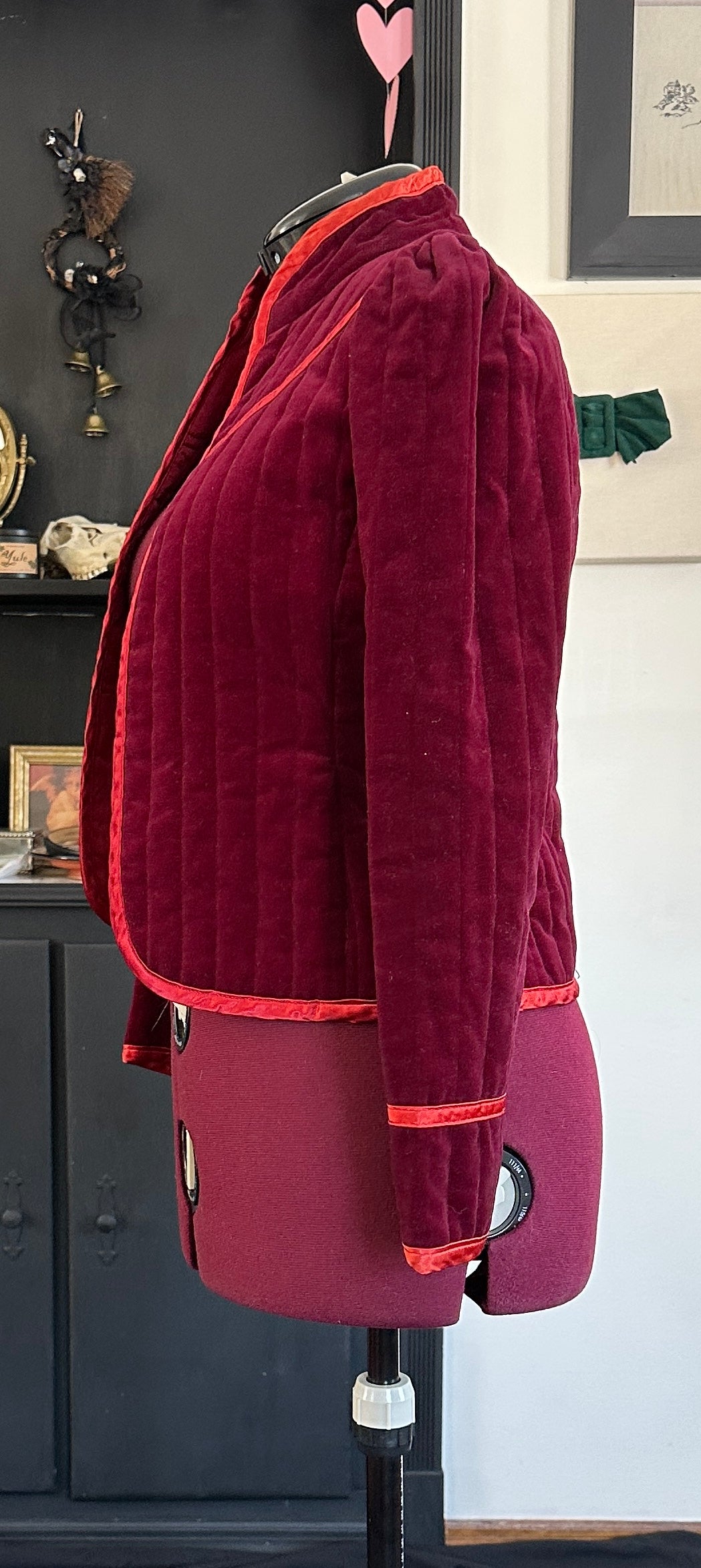 70s Velvet Quilted Jacket XS - S
