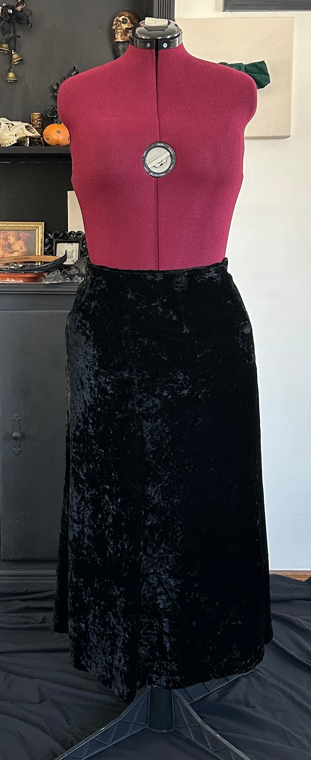Velvet Buttoned Skirt SZ 10 -12