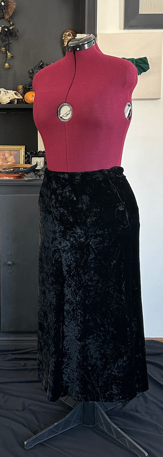 Velvet Buttoned Skirt SZ 10 -12