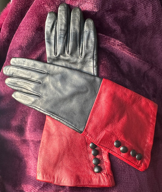 Black Leather Gloves S