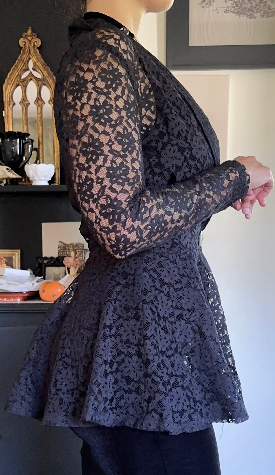 80s Goth Lace Jacket XS/S