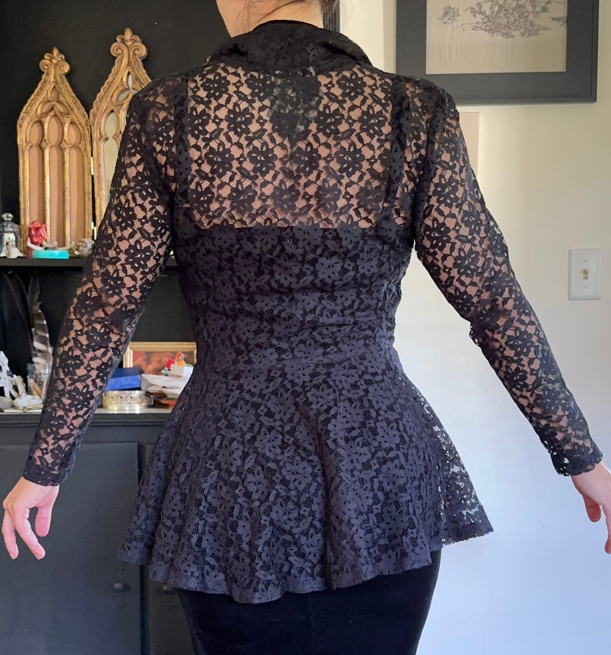 80s Goth Lace Jacket XS/S
