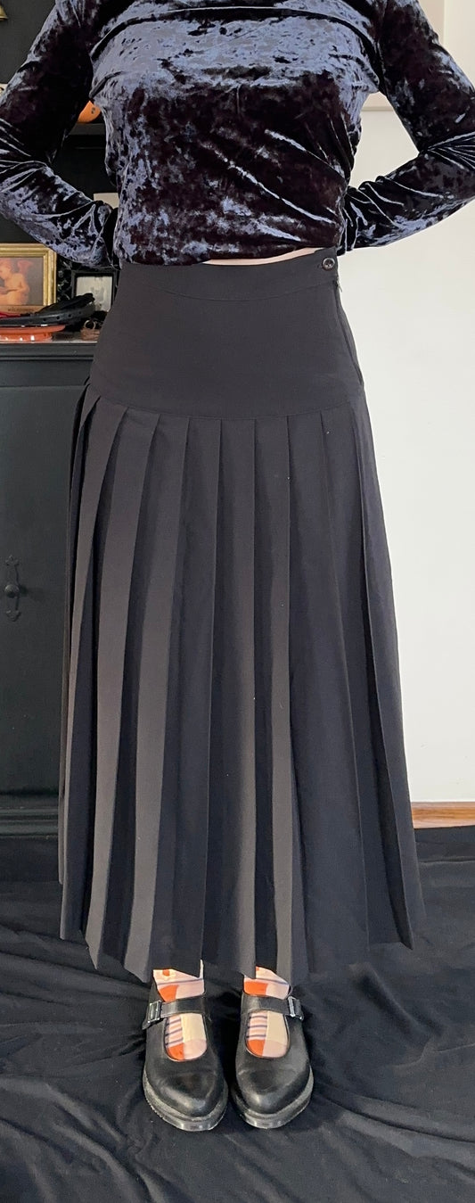 Benetton Pleated Academia Maxi Skirt SZ 2