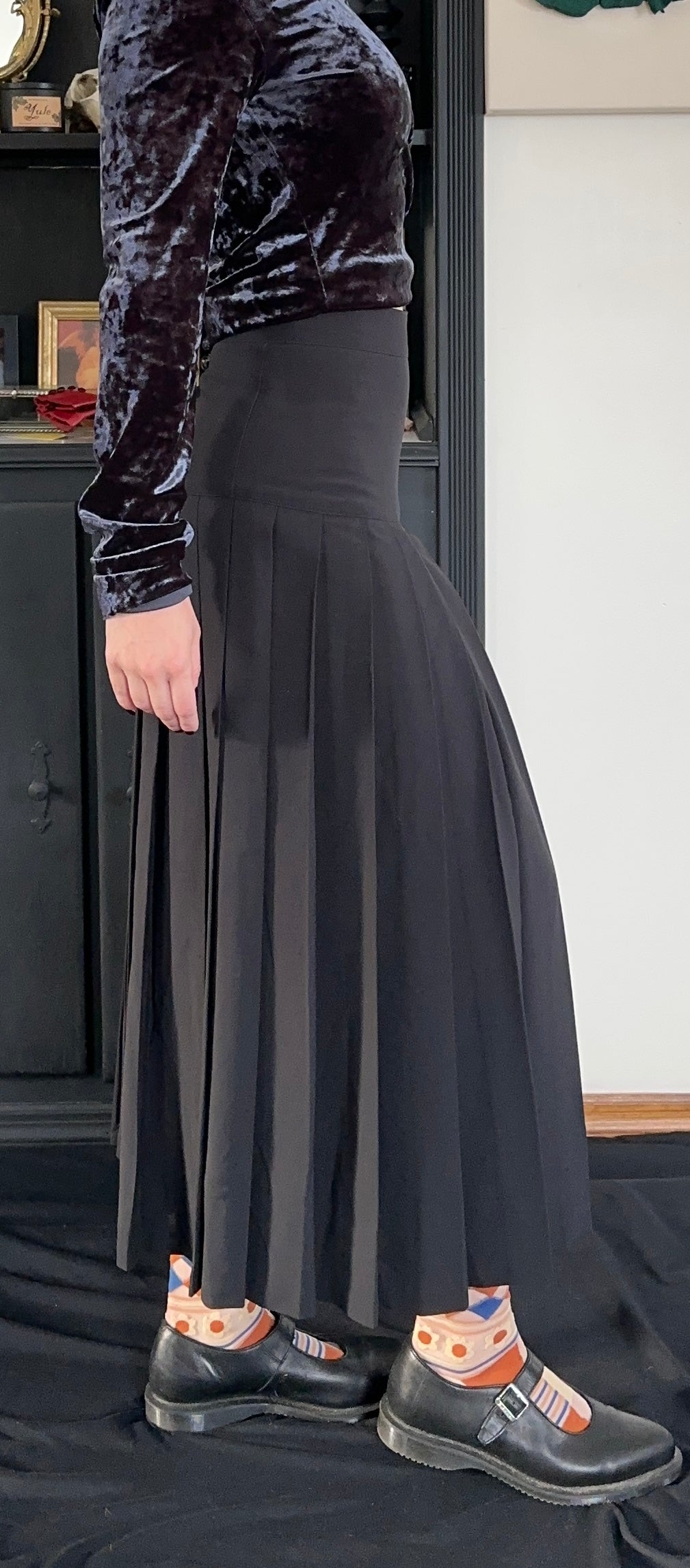 Benetton Pleated Academia Maxi Skirt SZ 2