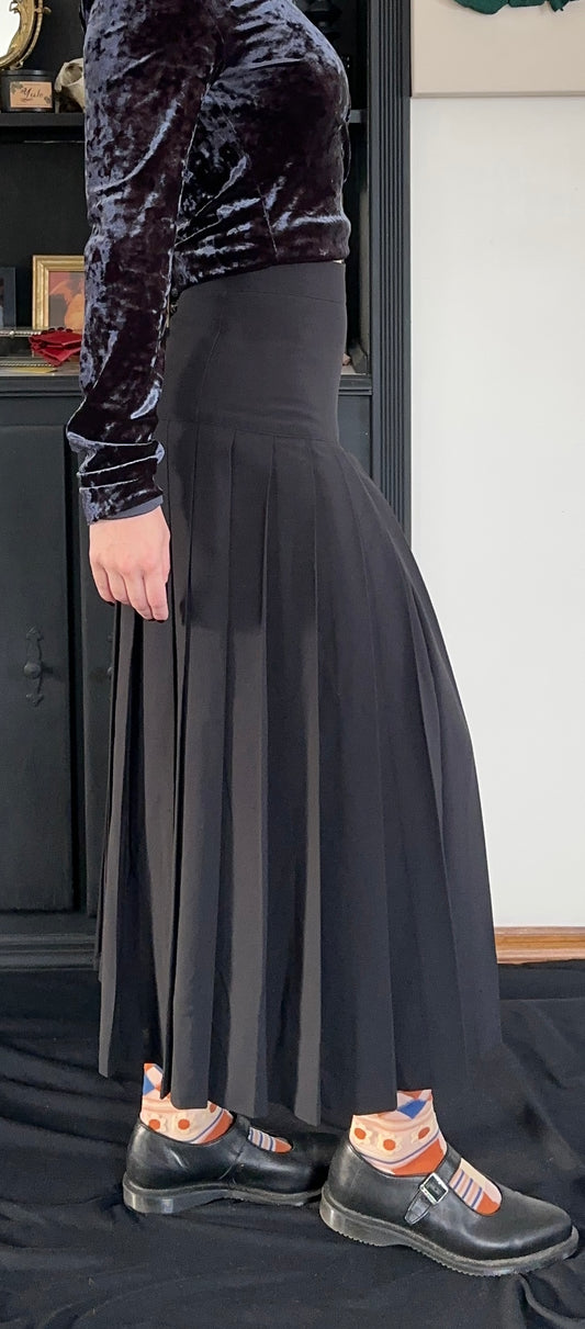Benetton Pleated Academia Maxi Skirt SZ 2