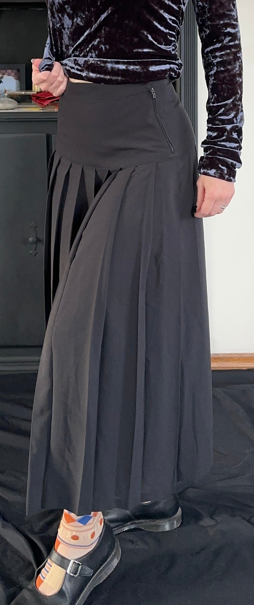Benetton Pleated Academia Maxi Skirt SZ 2