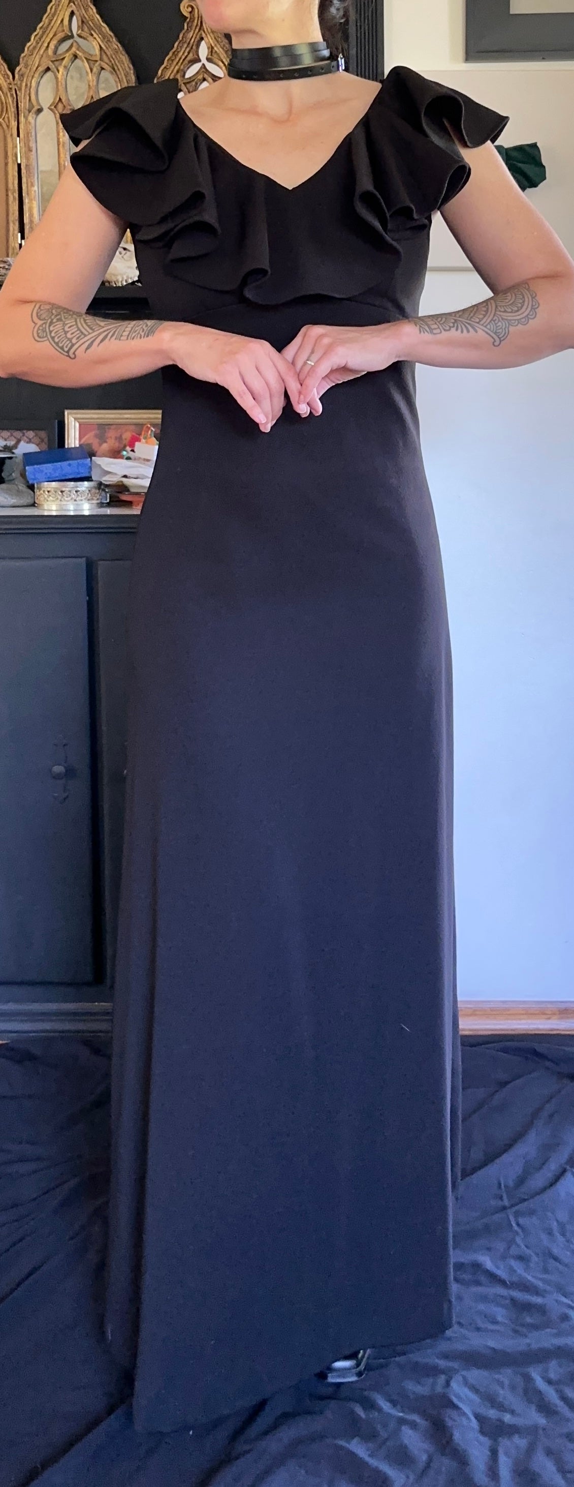 Vintage 70s Ruffled Dress XS/S