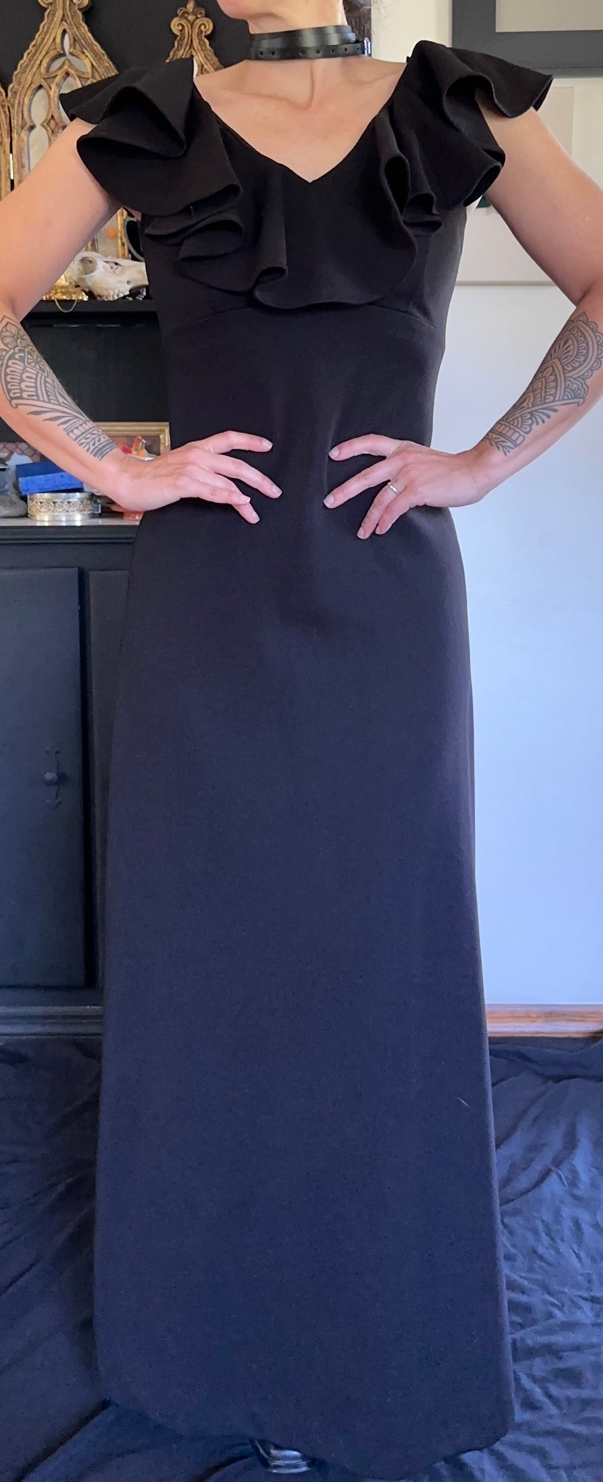 Vintage 70s Ruffled Dress XS/S