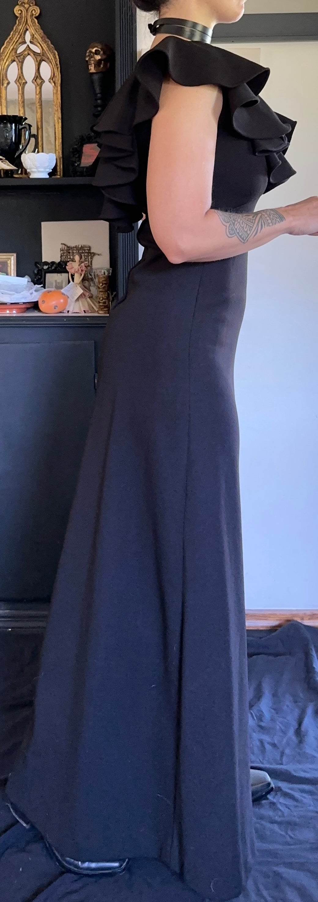 Vintage 70s Ruffled Dress XS/S