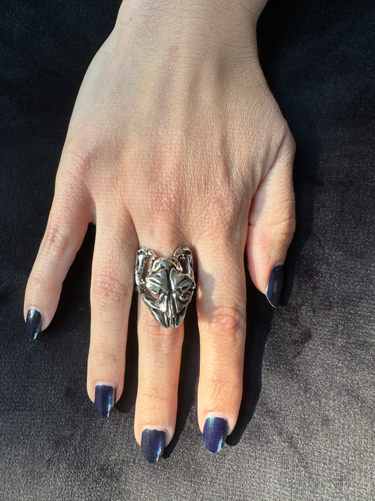 Alchemy Gothic Viper Skull Ring SZ 7