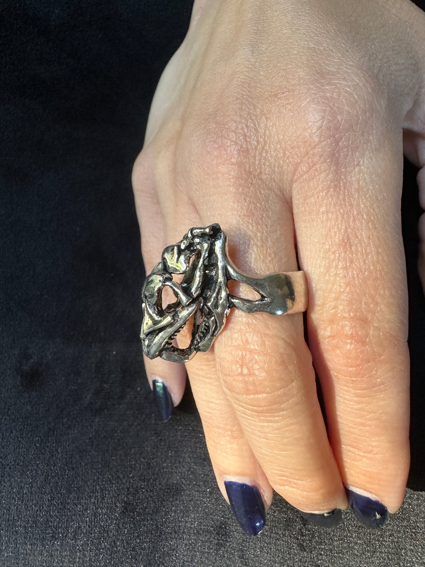Alchemy Gothic Viper Skull Ring SZ 7