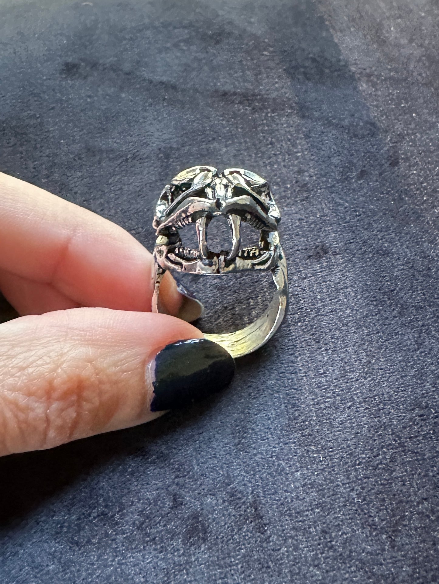 Alchemy Gothic Viper Skull Ring SZ 7