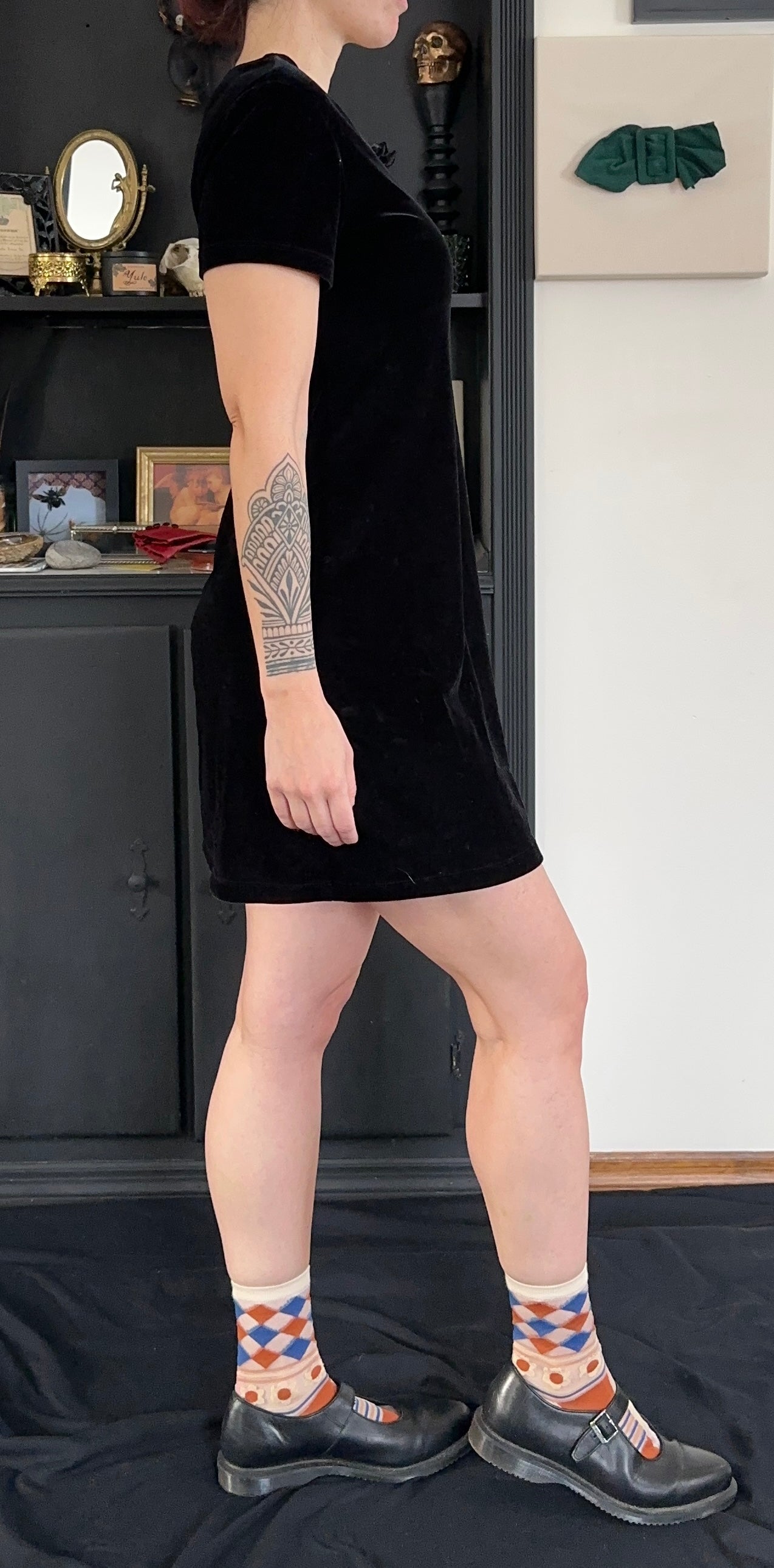 Black Velvet Mini Dress S