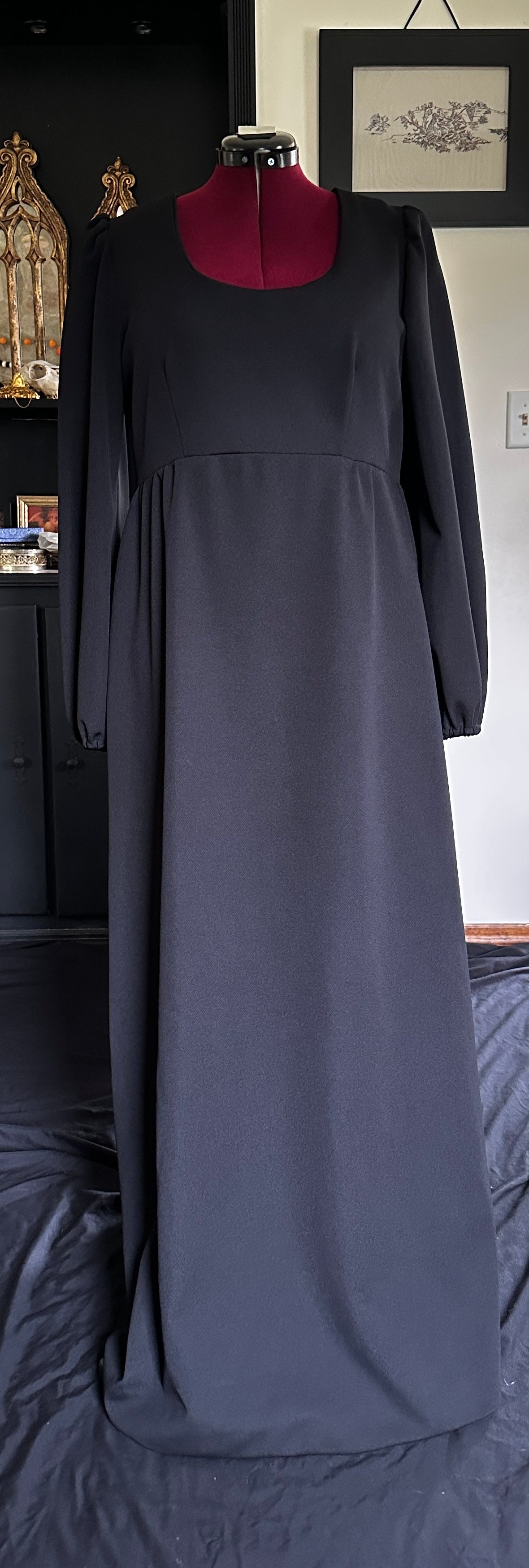 70s Gothic Witch Dress L/XL