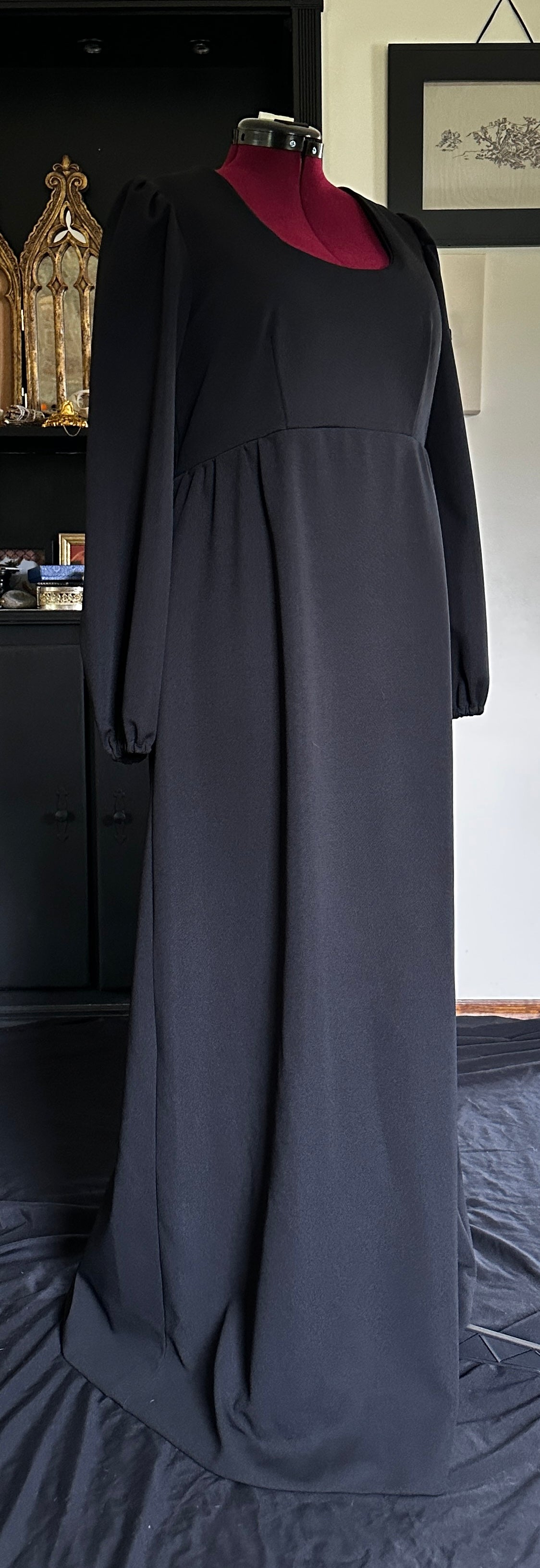 70s Gothic Witch Dress L/XL