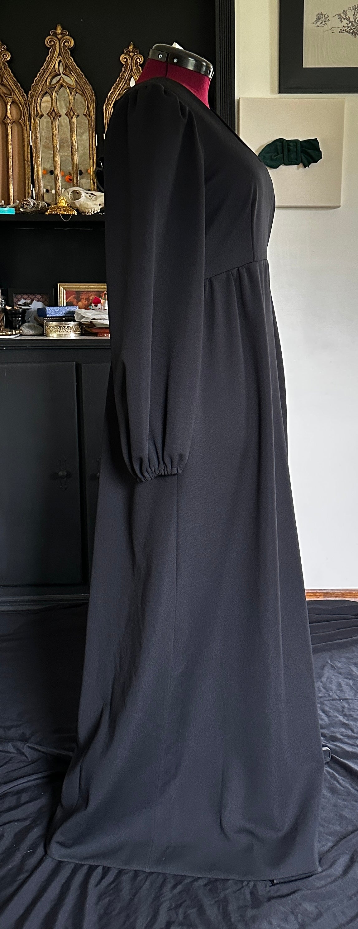 70s Gothic Witch Dress L/XL