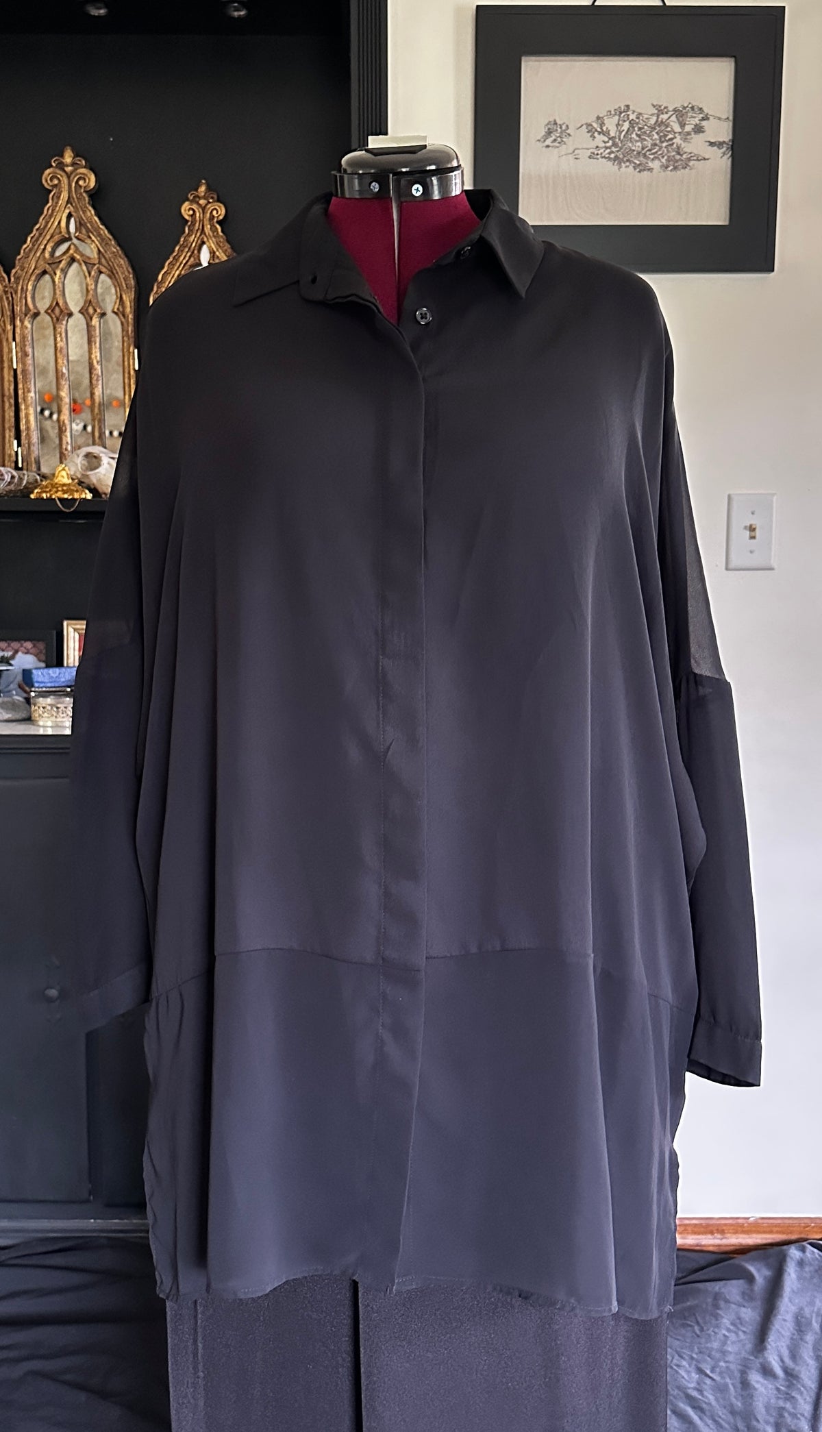 Minimalist Sheer Goth Top M/L