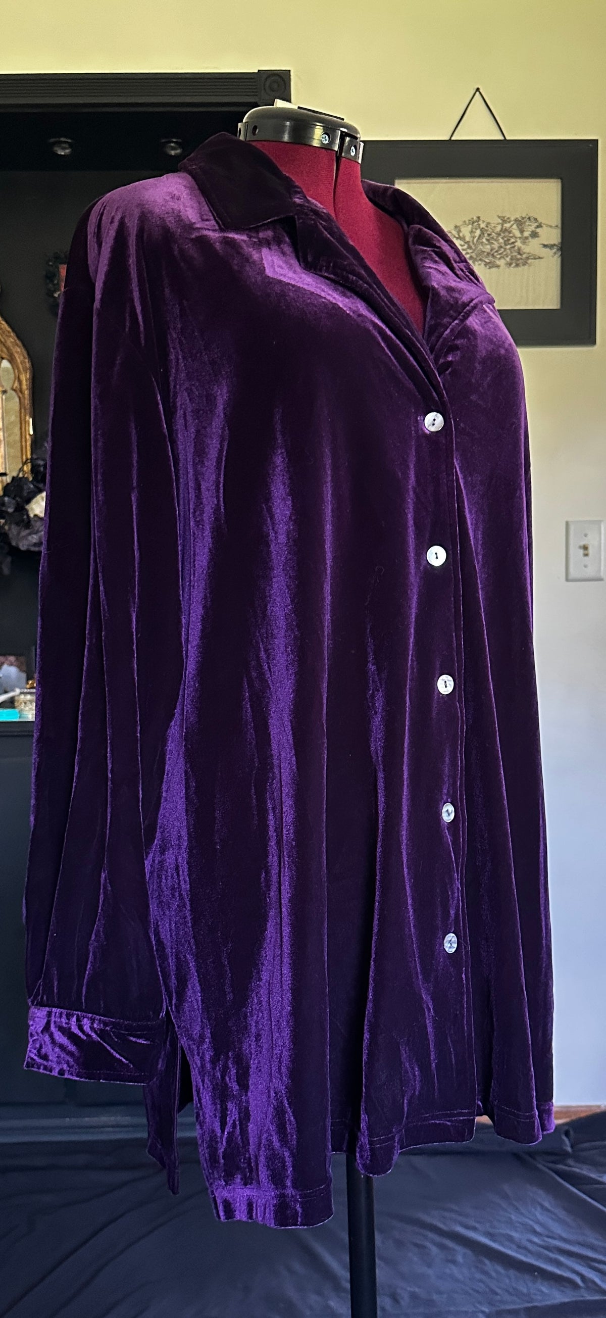 Witchy Velvet Button Down 4X/5X