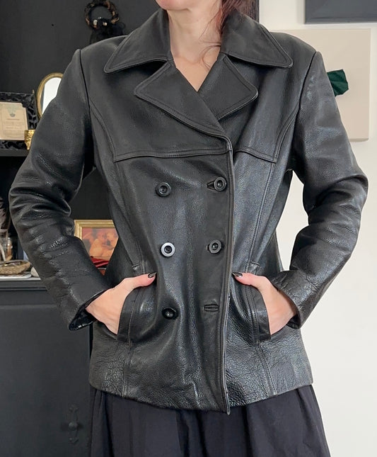 90s Jones New York Leather Jacket S