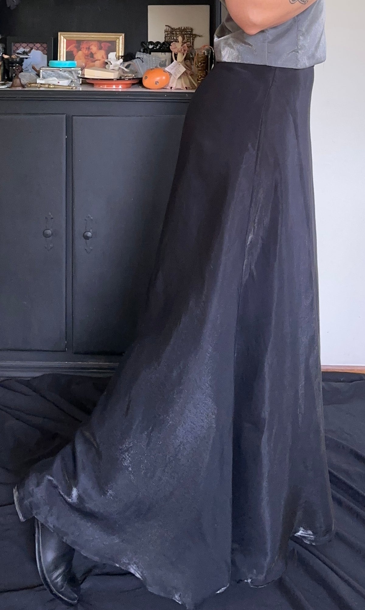 90s Liquid Satin Skirt S