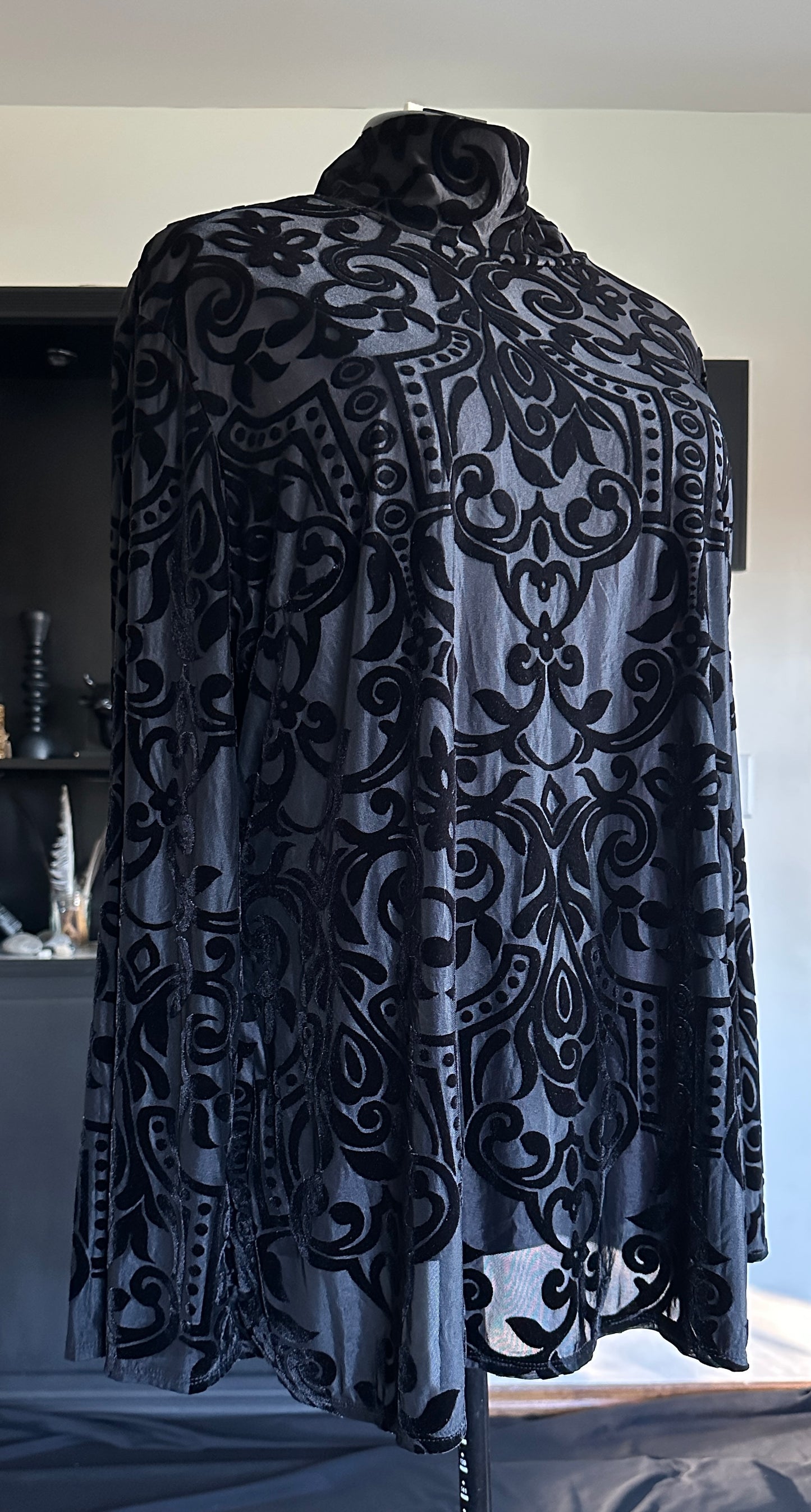 Sheer Burnout Velvet Turtleneck Top 3X