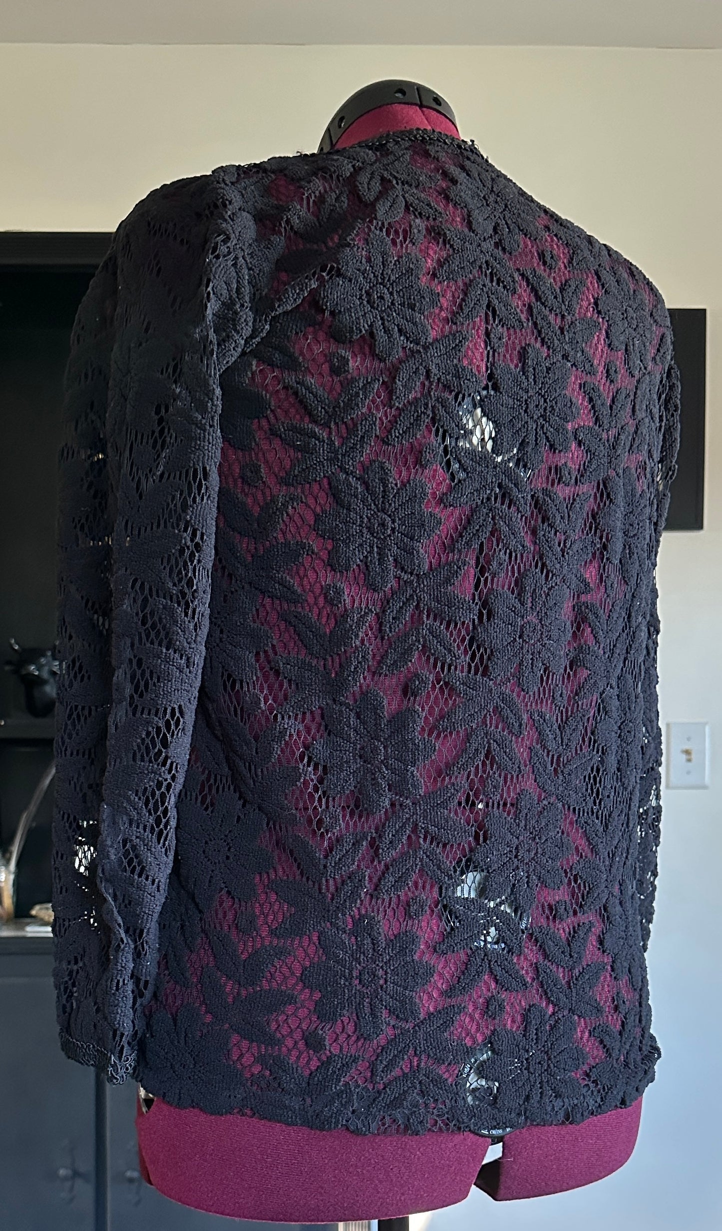 Sheer Floral Lace Top L-1X