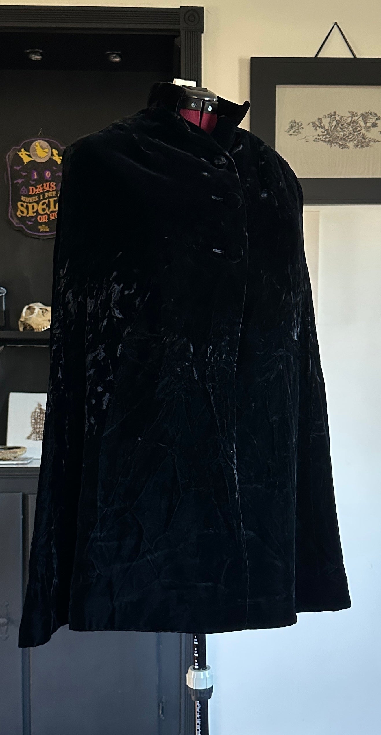 Vintage Black Velvet Cape XS-L