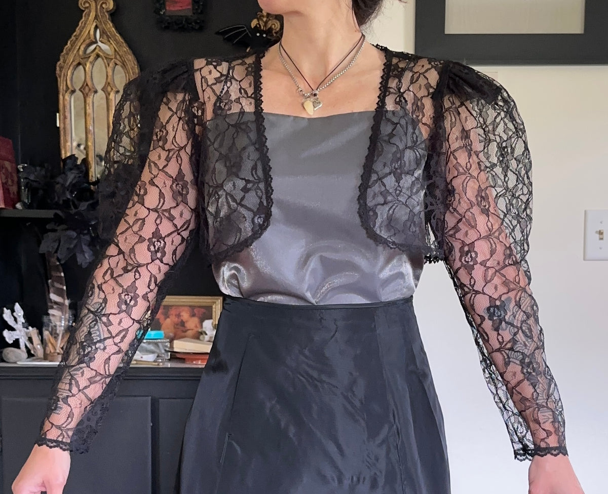 80s Vampire Goth Lace Bolero S