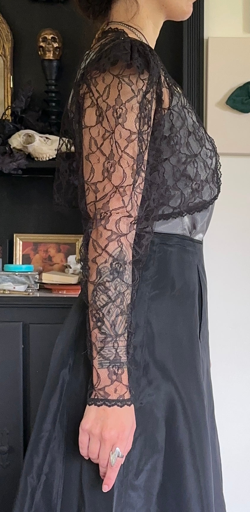 80s Vampire Goth Lace Bolero S